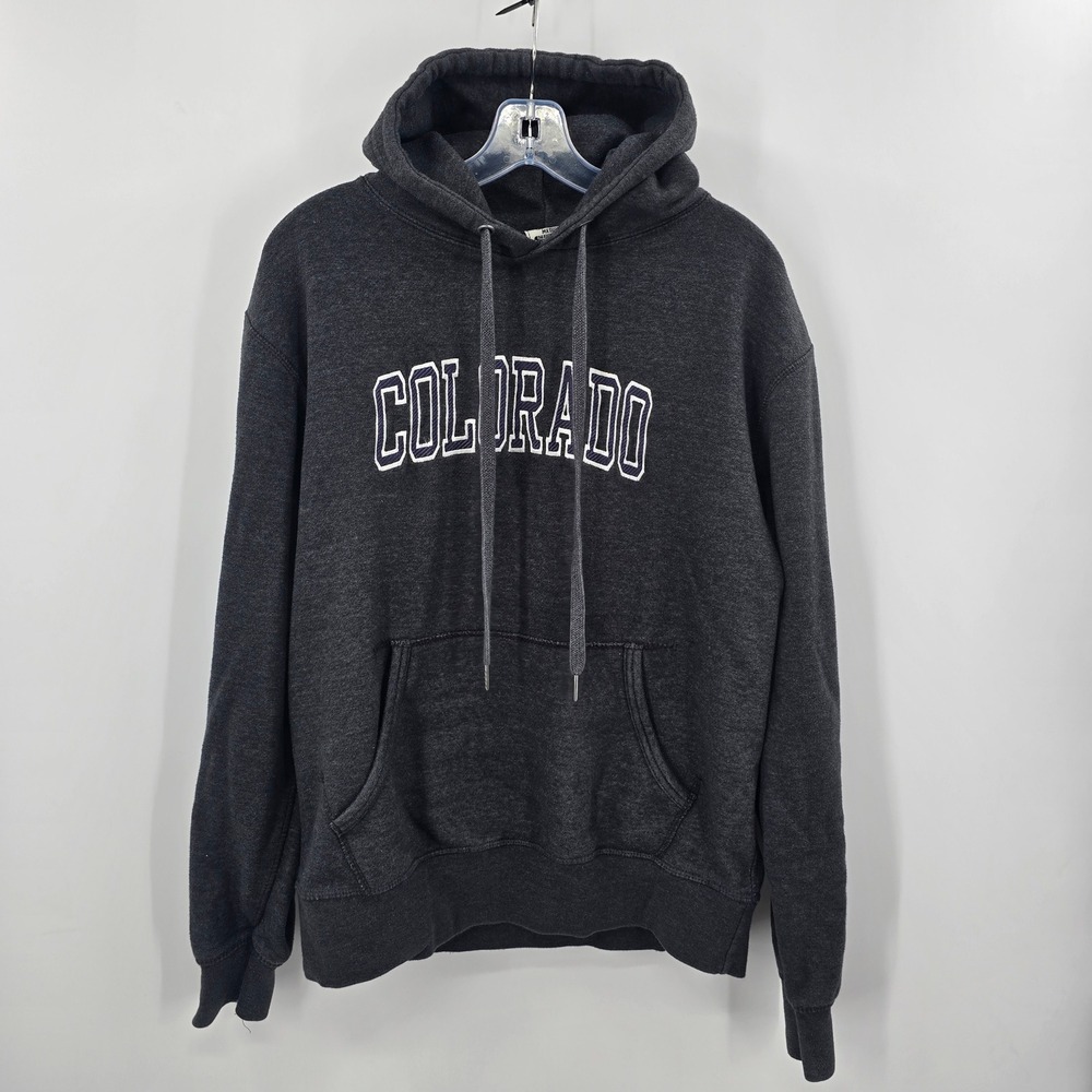 Pacific & Co Colorado Hoodie Womens Medium Sweatshirt Charcoal Gray Embroidered